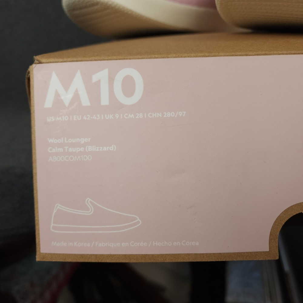Allbirds Wool Lounger Calm Taupe Blizzard M10 Women's Size 12 Slip On Shoes - Picture 2 of 9